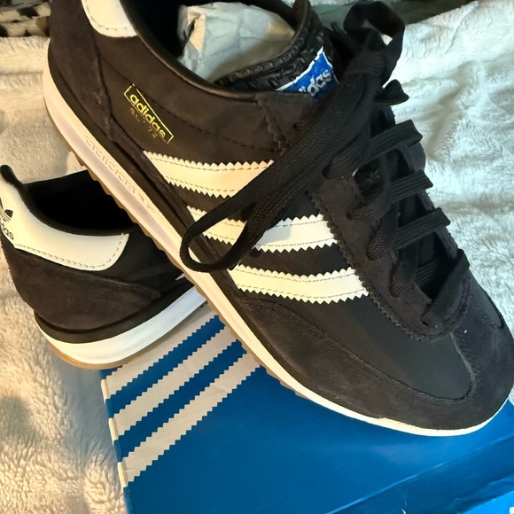 ADIDAS SL 72 RS SHOES KIDS SIZE 6 CORE BLACK/WHT/BLU BRAND NEW IN BOX - Picture 15 of 15